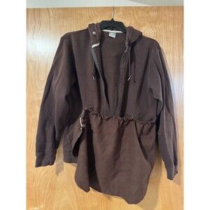 Vintage Custom Nike Brown Zip Up Hoodie Pet Carrier Kangaroo Cat Pouch Size M